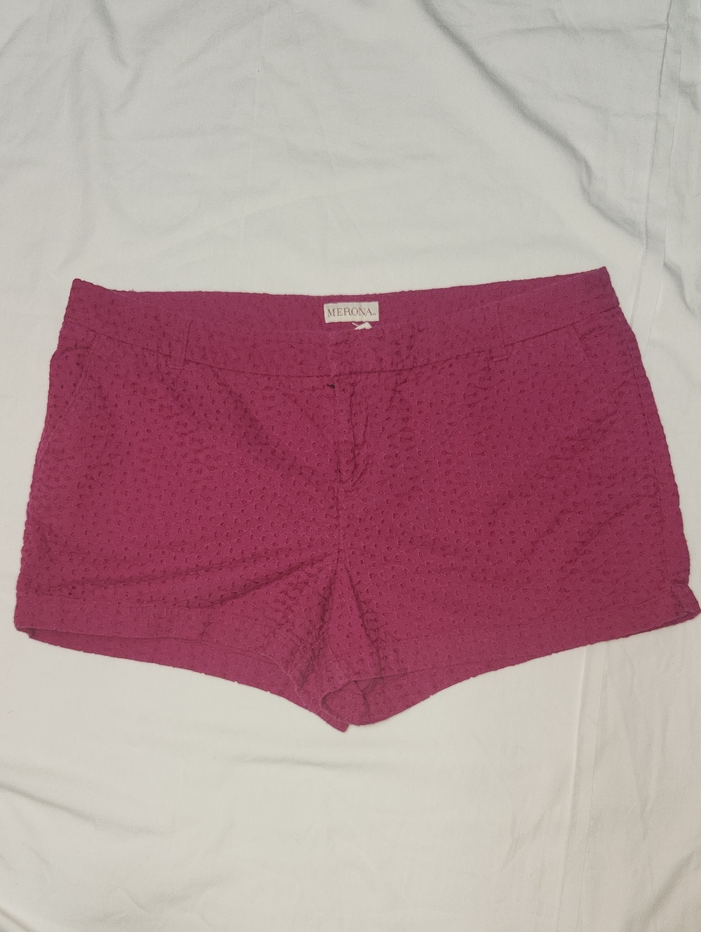 Merona Raspberry Pink Eyelet High Waist Women’s Shorts